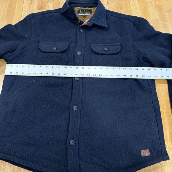 Jachs New York Men's Wool Blend Sherpa Lined Shirt Jacket Navy Blue XL - Picture 4 of 14